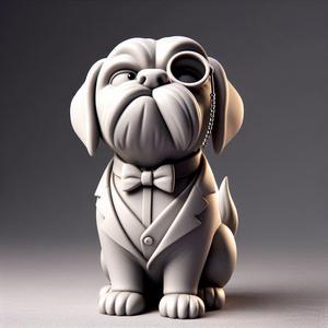 Dog Sculpture as a Food Critic