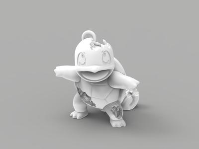 SQUIRTLE KEYCHAIN DANIEL ARSHAM STYLE SCULPTURE - WITH CRYSTALS AND MINERALS