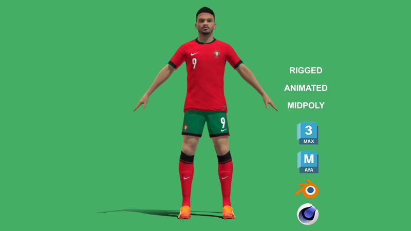 3D Rigged Goncalo Ramos Portugual Euro 2024