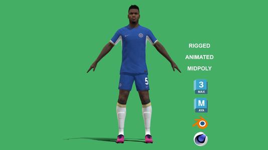3D Rigged Benoit Badiashile Chelsea 2024