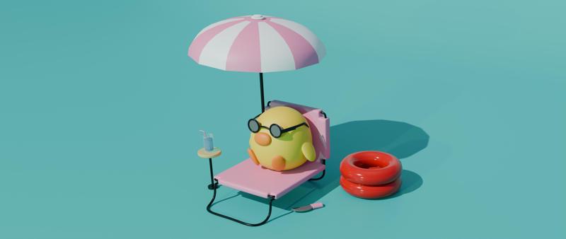 Mini Duck on the Beach