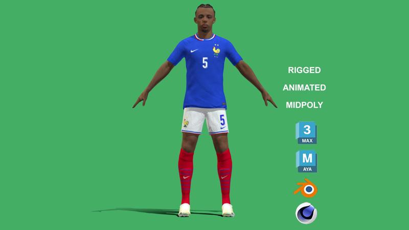3D Rigged Jules Kounde France Euro 2024