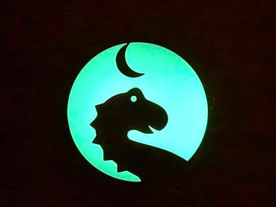 Dino with moon _ Glow in the dark