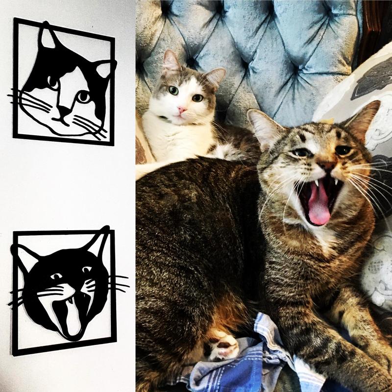 Indifferent & Yawning Cats | Wall Art