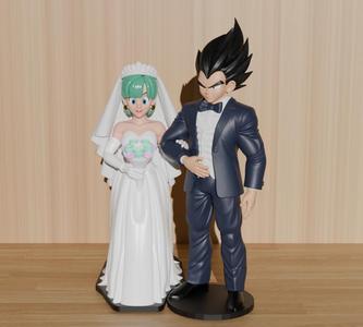 Vegeta and Bulma Cake Decoration - Vegeta y Bulma Decoracion Pastel