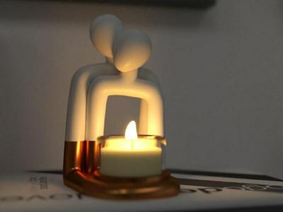 Challenge - candle holders Couple minimalist base support V3 HomeDecor_ TinyMakers3D