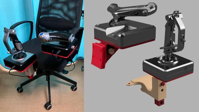Joystick Saitek X52 mount for ikea markus chair