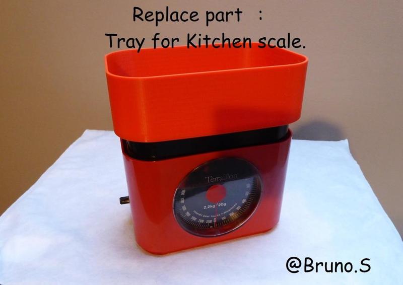 Tray for kitchen scale