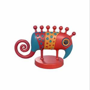 Retro Chameleon - Colorful Polygonal Lizard Figurine