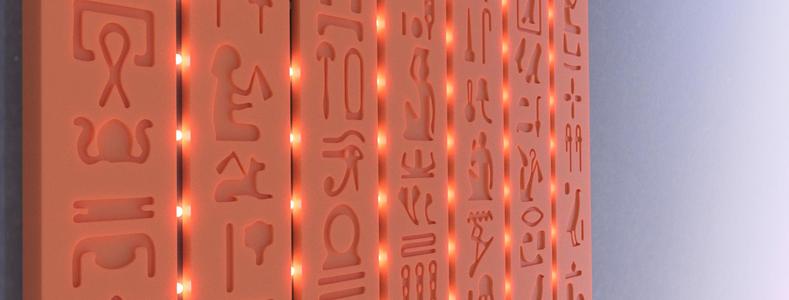 decorative hieroglyphic mold piece cement 4 vertical pieces Egyptian