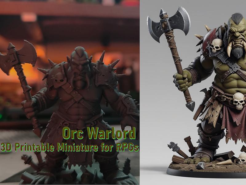 Orc Warlord – 3D Printable Miniature for RPGs