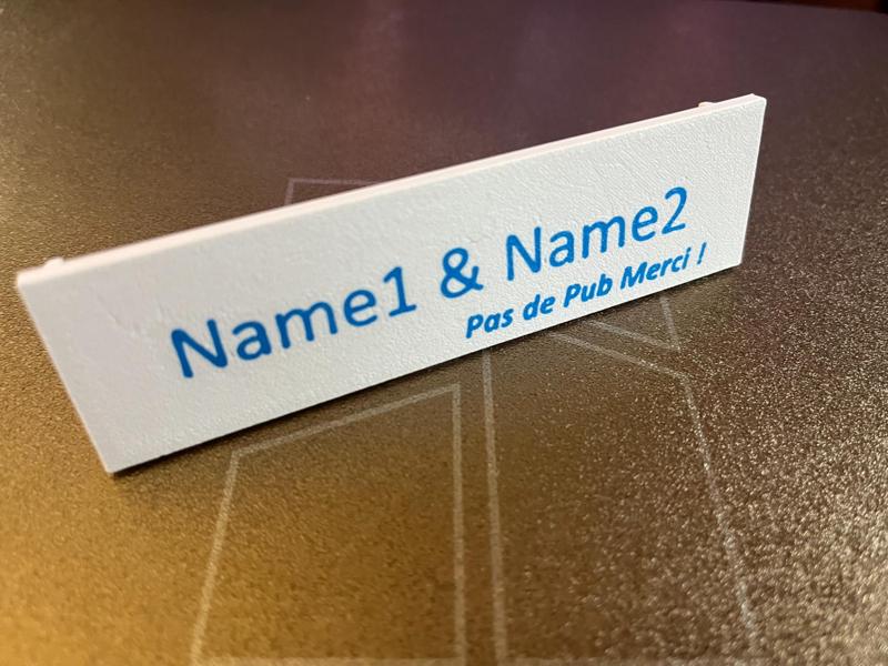 Name Plate European Mailbox