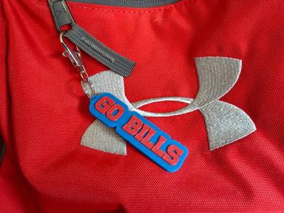Go Bills keychain zipper tag