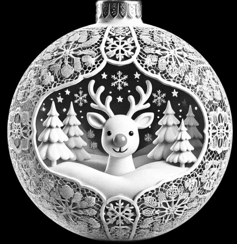 3D Reindeer christmas ball