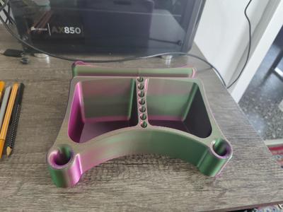 3D Printed Desk Organizer - Dual Compartment Storage with Pen Holder Slots - No Supports
