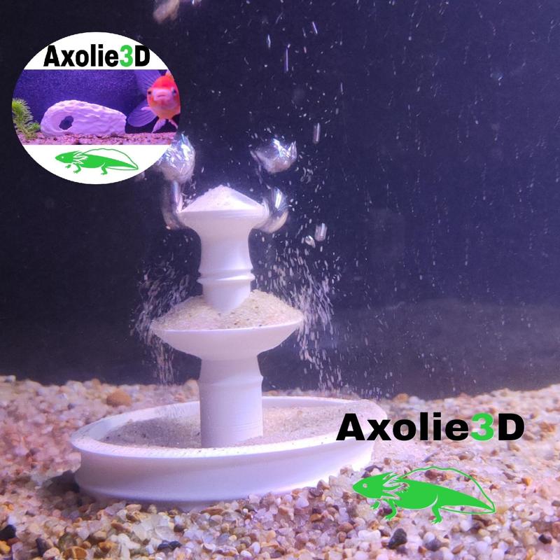 FISH TANK DECORATION, BUBBLE SAND INFINITY FOUNTAIN WITH BUBBLES