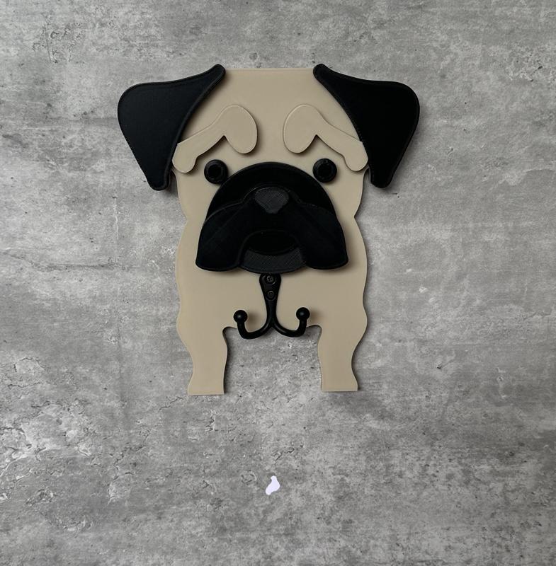 pug dog face hook