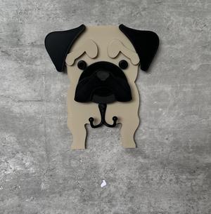 pug dog face hook