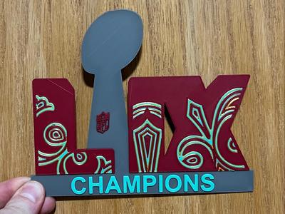 Superbowl LIX Champions logo display