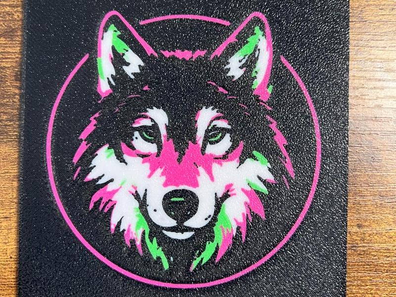 Animal neon coaster: Wolf