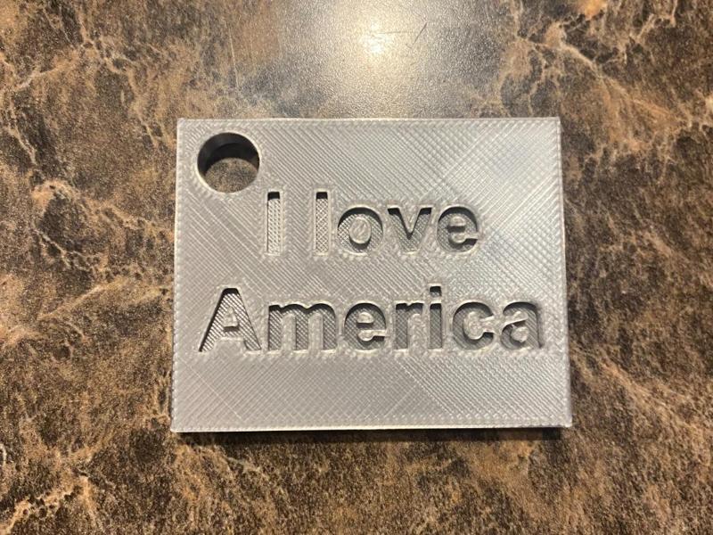 I Love America Keychain