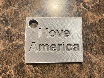 I Love America Keychain