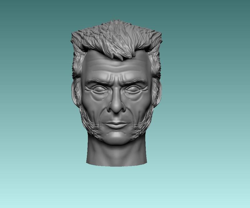 hugh jackman head for 1/6 scale figure as logan the wolverine from deadpool and x men