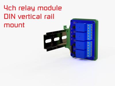 4 ch relay module DIN vertical rail mount