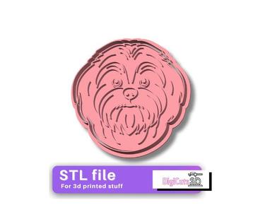 Yorkshire dog Face Cookie Cutter STL FILE  - pets theme cookie cutters