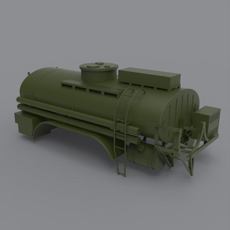 AC-8.5 fuel tanker for Kraz-255B - HIGHPOLY FULL MODEL 1/10