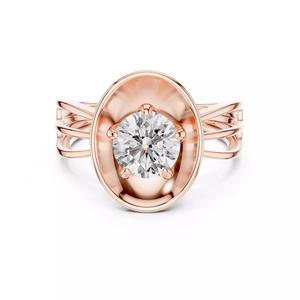 Solitaire Round Cut Diamond Flower Wedding Ring 3DM STL Video