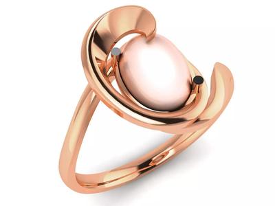 Women Pearl Ring 3dm render details