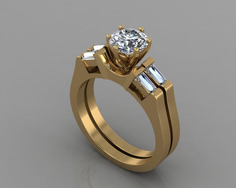 Round Bridal Set Woman Wedding Ring