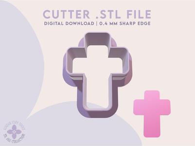 Cross Polymer Clay Cutter | Cross Cookie Cutter | Digital STL File