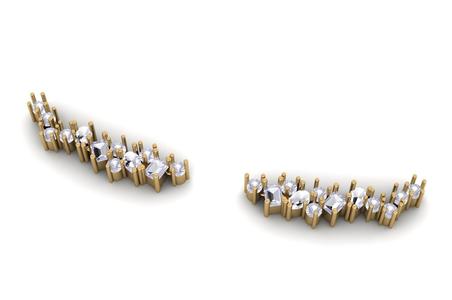 Pear and Emerald Cut Diamond Earring E 18