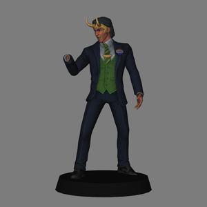 Loki President With one hand low poly 3d print