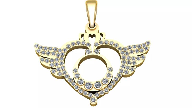 FLYING HEART PENDANT 3D PRINTABLE MODEL