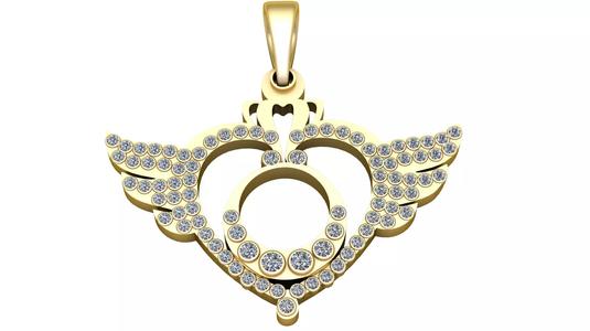 FLYING HEART PENDANT 3D PRINTABLE MODEL