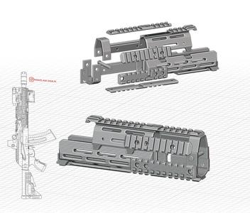 5.45 / 545 Design Aggressor AK Handguard - Airsoft