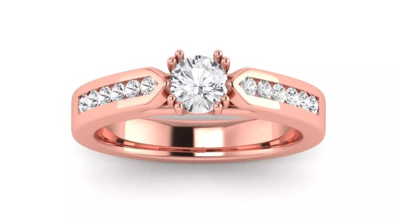 Solitaire Wedding Engagement Women Ring Band