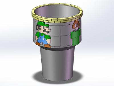 Car Trash Can - Mario Decorated Version