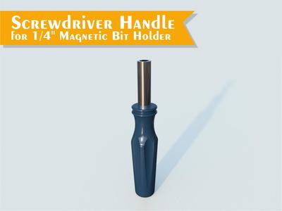 Screwdriver Handle for 1/4" Magnetic Bit Holder