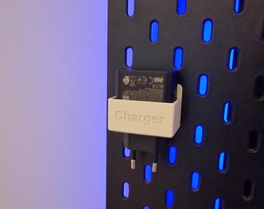 Charger holder(an 'Ikea Skadis Charger wall'  module)