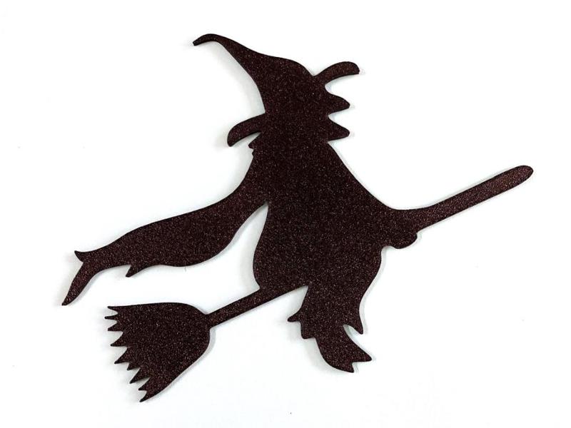 Flying witch on broomstick