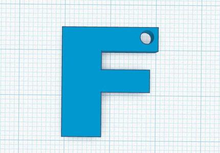 keychain with the letter F