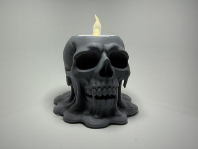 Melting Skull Candle Holder