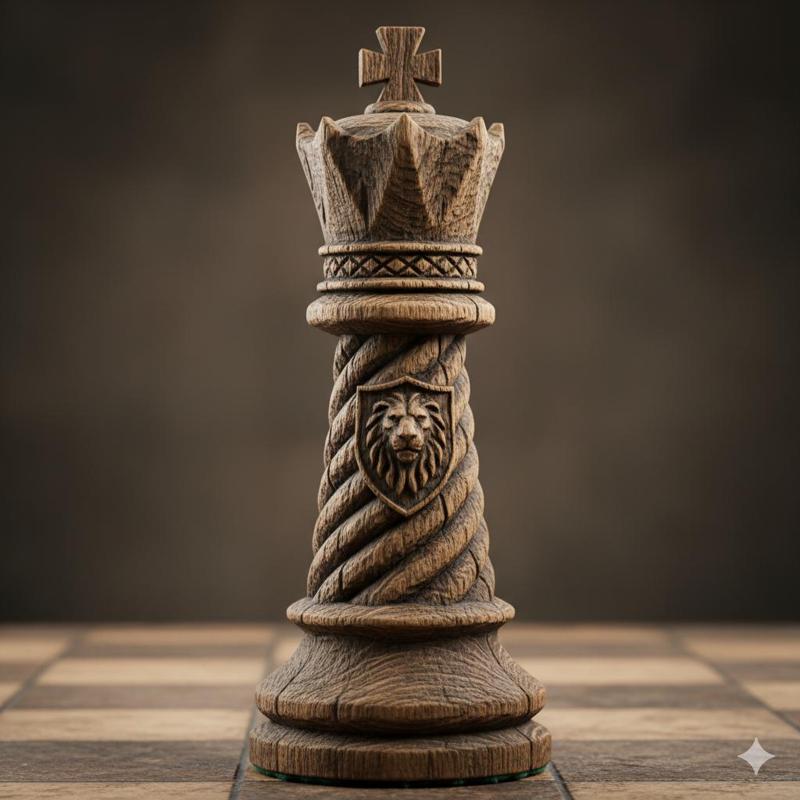 Rustic Wood Chess King