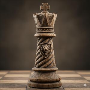 Rustic Wood Chess King