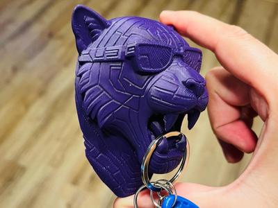 Cyberpunk Tiger wall mounted key holder head decor