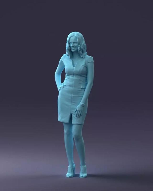 000154 Woman in Elegant Business Dress 0714 3dp